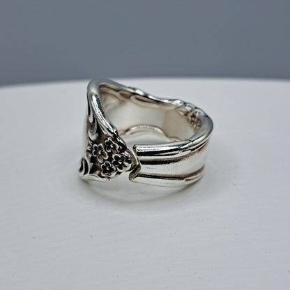 Handmade vintage spoon ring made from Affection 1960 silverplate pattern size 9.5