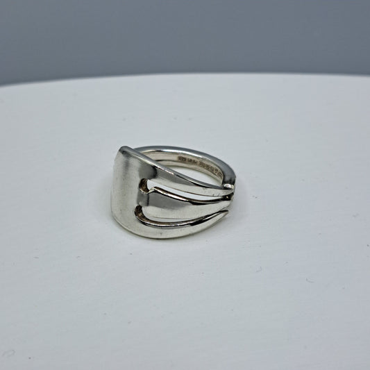 Cocktail Fork, Size 9.5, Vintage Silverware Ring, Cocktail Fork Ring
