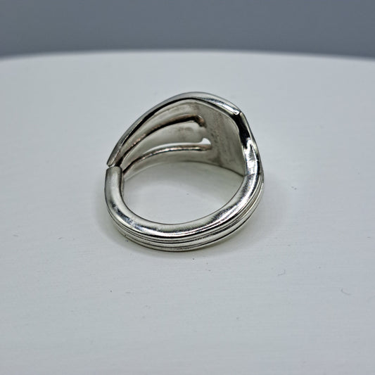 Cocktail Fork, Size 9.5, Vintage Silverware Ring, Cocktail Fork Ring