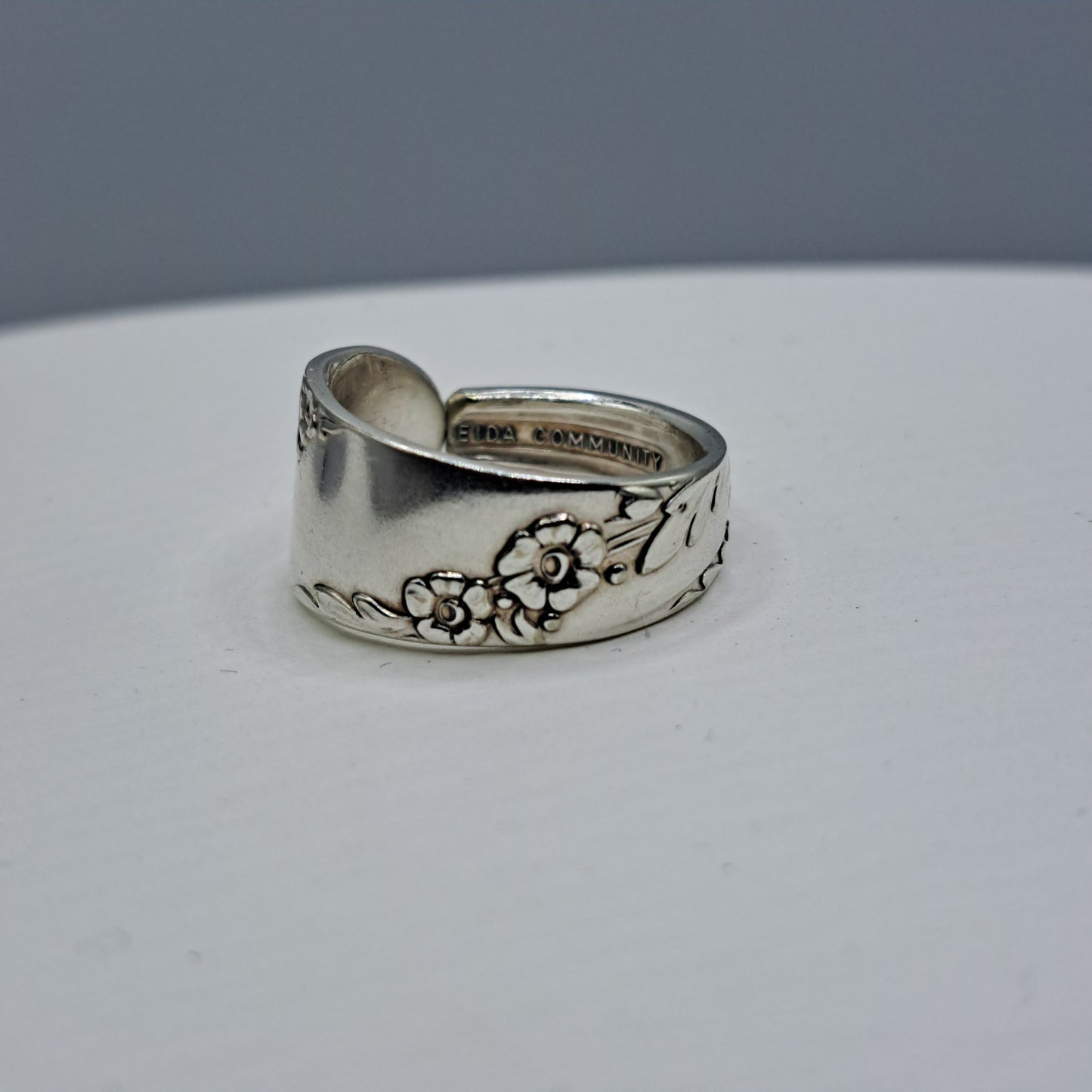 Bridal Wreath 1950, Size 8, HARD TO FIND Vintage Silverware Ring, Spoon Ring