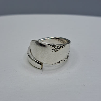 Bridal Wreath 1950, Size 8.25, HARD TO FIND Vintage Silverware Ring, Spiral Spoon Ring