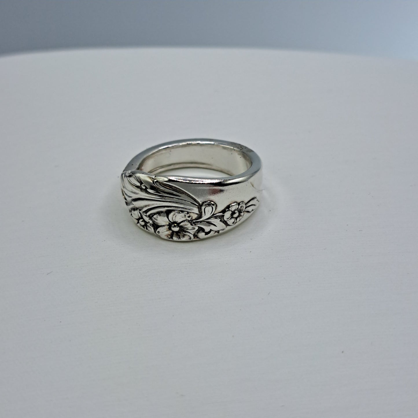 Evening Star 1950, Size 8.25, HARD TO FIND Vintage Silverware Ring, Spoon Ring