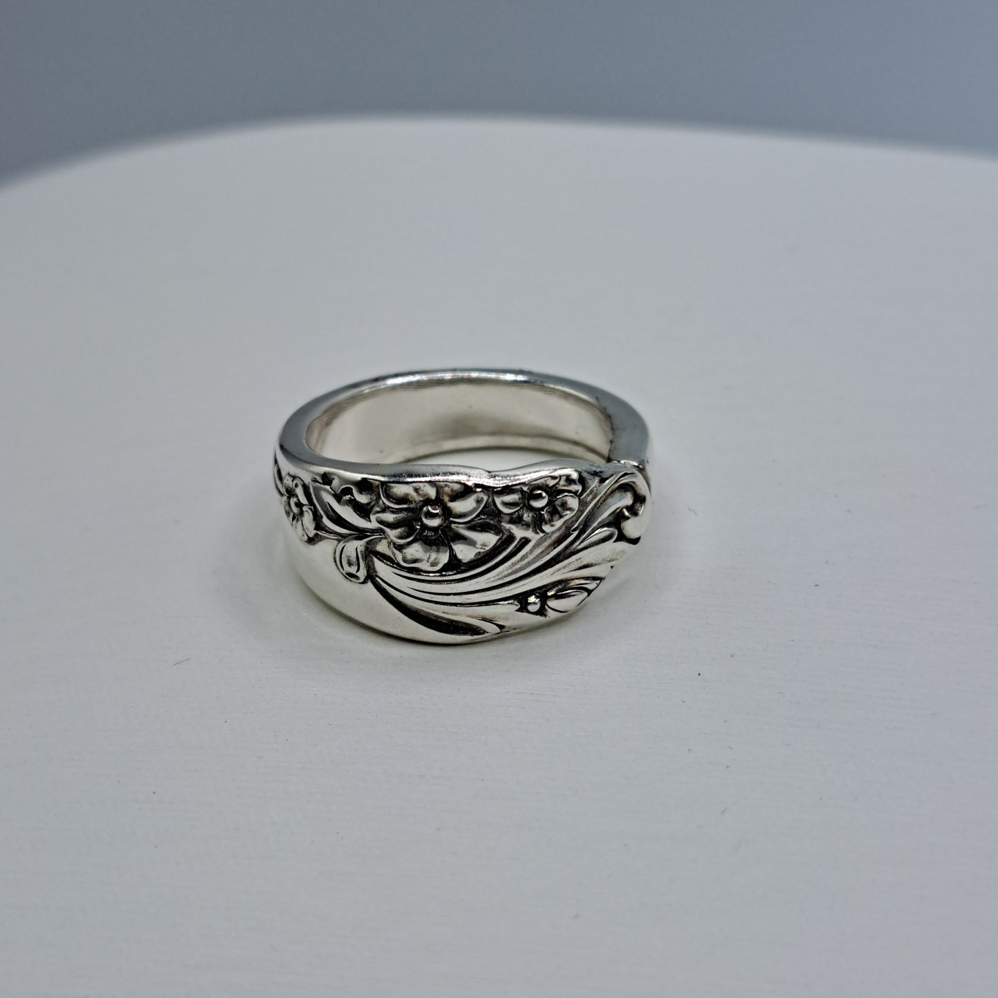 Evening Star 1950, Size 8.25, HARD TO FIND Vintage Silverware Ring, Spoon Ring