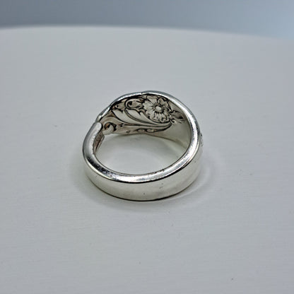 Evening Star 1950, Size 8.25, HARD TO FIND Vintage Silverware Ring, Spoon Ring