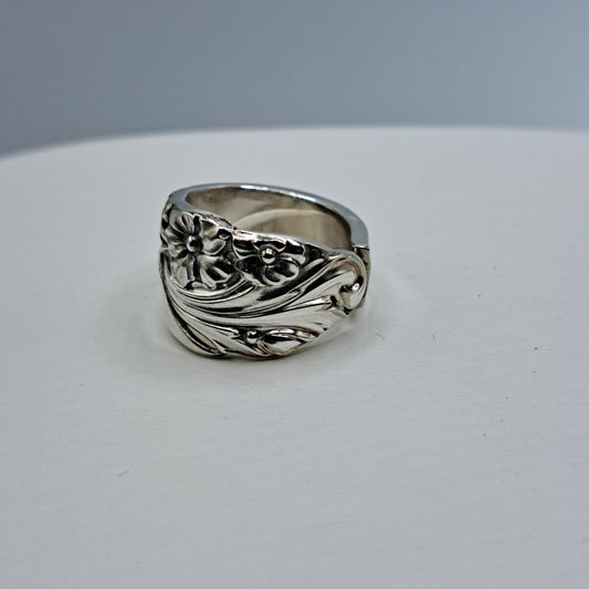 Evening Star 1950, Size 4.75, HARD TO FIND Vintage Silverware Ring, Spoon Ring