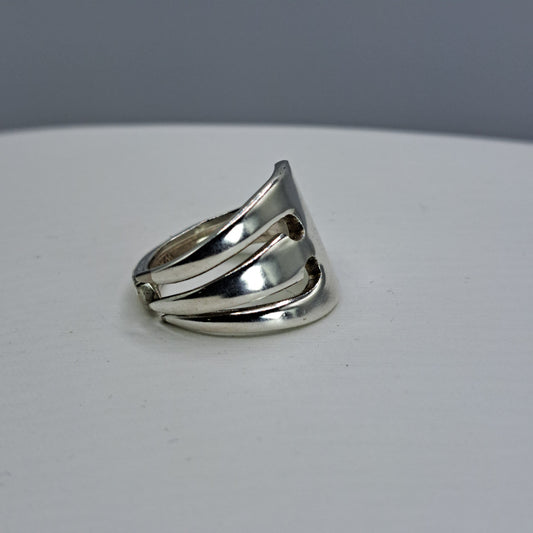 Cocktail Fork, Size 6, Vintage Silverware Ring, Cocktail Fork Ring