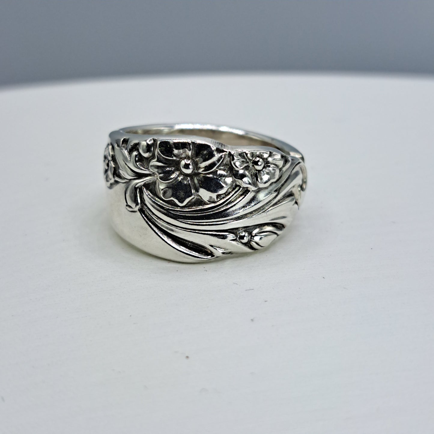 Evening Star 1950, Size 9.5, HARD TO FIND Vintage Silverware Ring, Spoon Ring