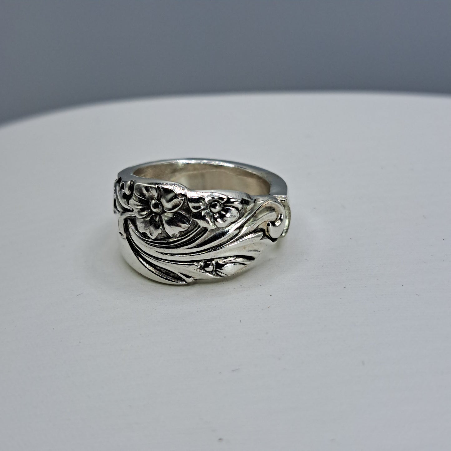 Evening Star 1950, Size 7.75, HARD TO FIND Vintage Silverware Ring, Spoon Ring