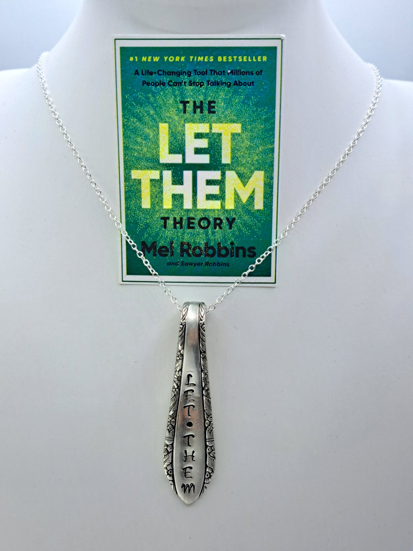 Madelon 1935, "Let Them" Pendant, Vintage Silverware Necklace