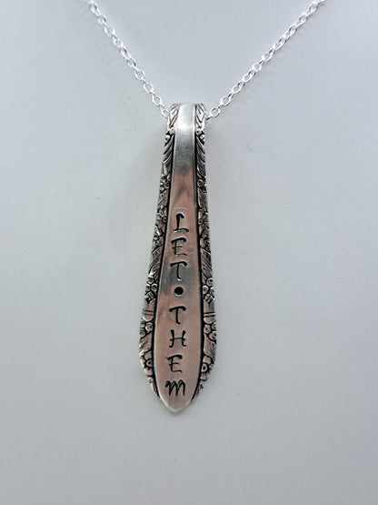 Madelon 1935, "Let Them" Pendant, Vintage Silverware Necklace