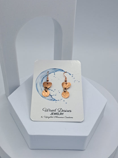 Dainty Copper Penny Earrings