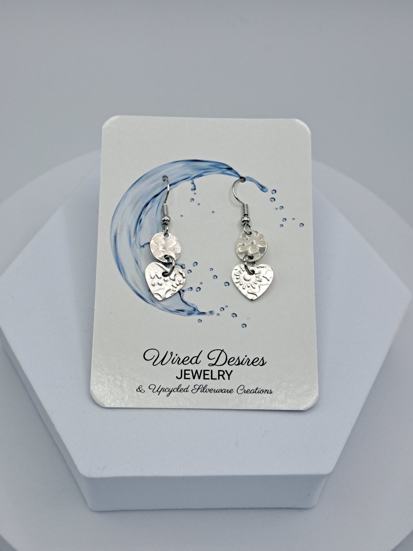 Dainty Silver Plate Spoon Earrings