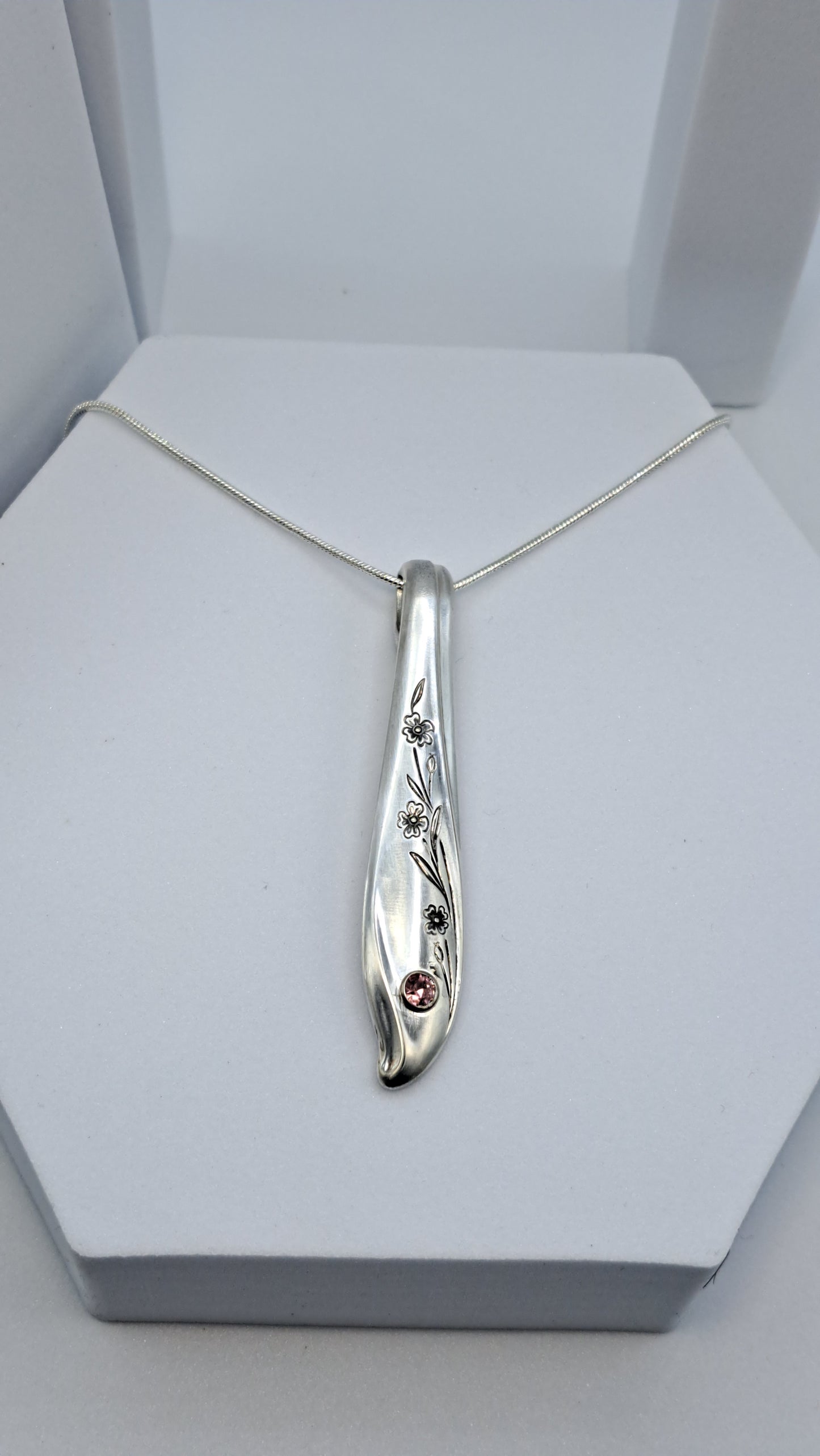Springtime 1957 Spoon Handle Necklace | Vintage Silver Plate