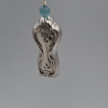 Inspiration-Magnolia 1951, Bell Pendant, Vintage Silverware Necklace