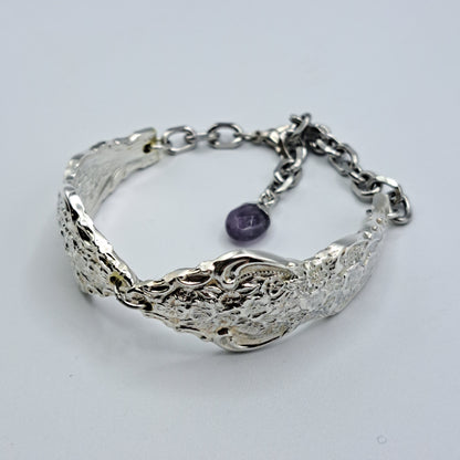 Handmade vintage silverware bracelet made from Silver Renaissance 1971 pattern silverplated handles 