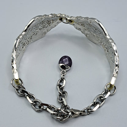 Handmade vintage silverware bracelet made from Silver Renaissance 1971 pattern silverplated handles 