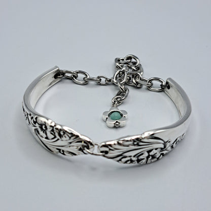 Handmade vintage silverware bracelet made from Evening Star 1950 pattern silverplated handles 