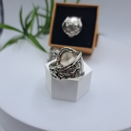 Orange Blossom 1910, Multiple Sizes, Vintage Silverware Rings, Spoon Rings