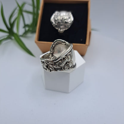 Orange Blossom 1910, Multiple Sizes, Vintage Silverware Rings, Spoon Rings