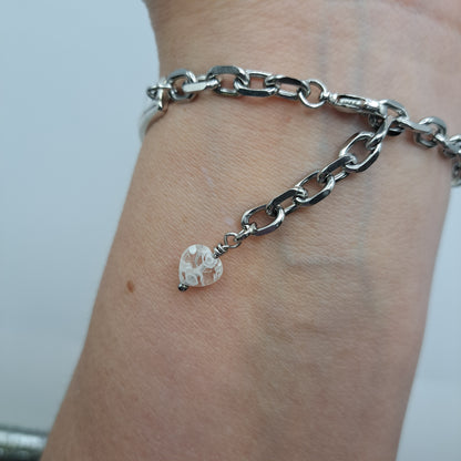 Handmade vintage silverware bracelet made from First Love 1937 pattern silverplated handles