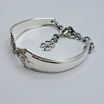 Handmade vintage silverware bracelet made from Starlight 1950 pattern silverplated handles 