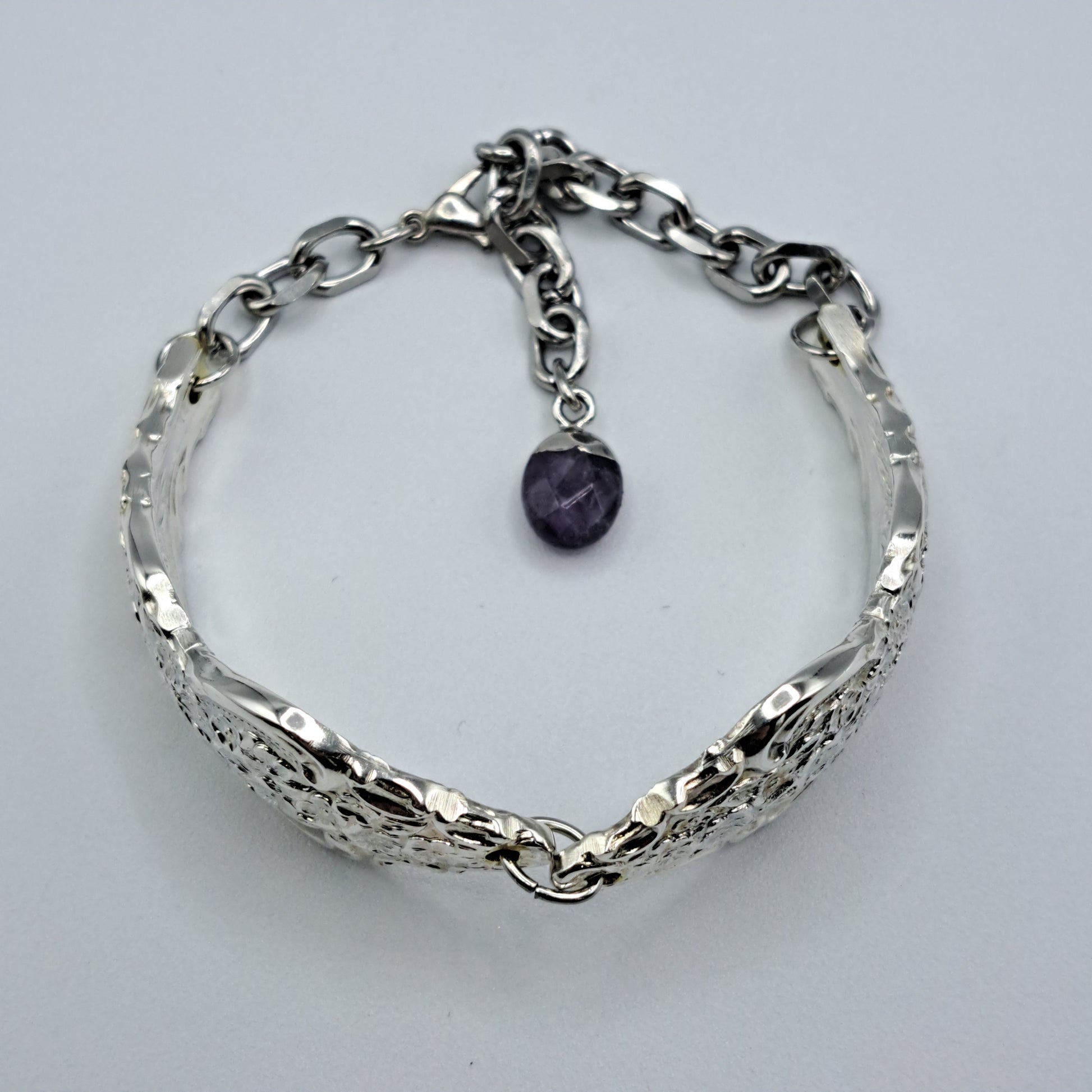 Handmade vintage silverware bracelet made from Silver Renaissance 1971 pattern silverplated handles 