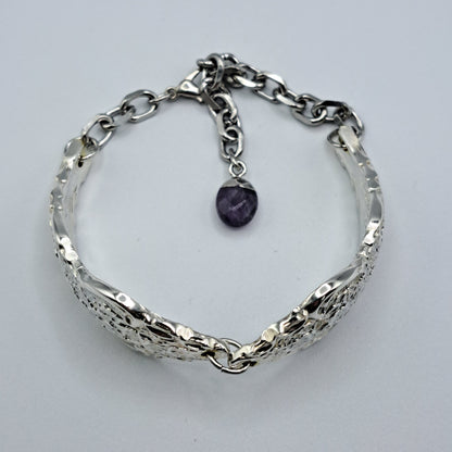 Handmade vintage silverware bracelet made from Silver Renaissance 1971 pattern silverplated handles 