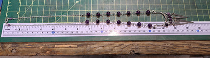 Handmade amethyst bead necklace with fork tine focal pendant