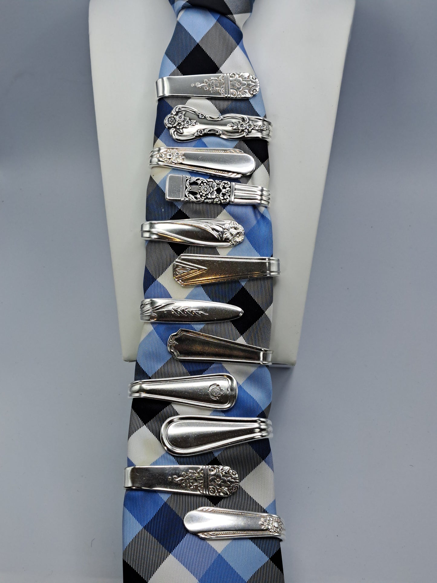 Handmade Tie / Money Clips - Vintage Silverware