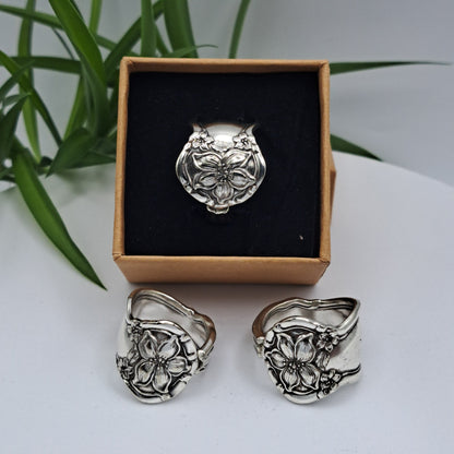 Orange Blossom 1910, Multiple Sizes, Vintage Silverware Rings, Spoon Rings