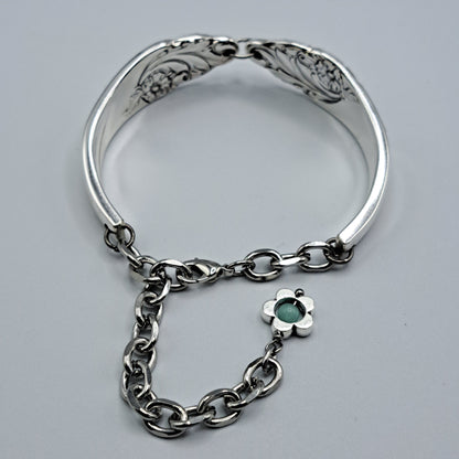 Handmade vintage silverware bracelet made from Evening Star 1950 pattern silverplated handles 