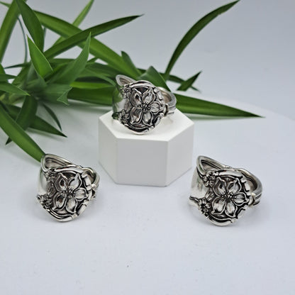 Orange Blossom 1910, Multiple Sizes, Vintage Silverware Rings, Spoon Rings